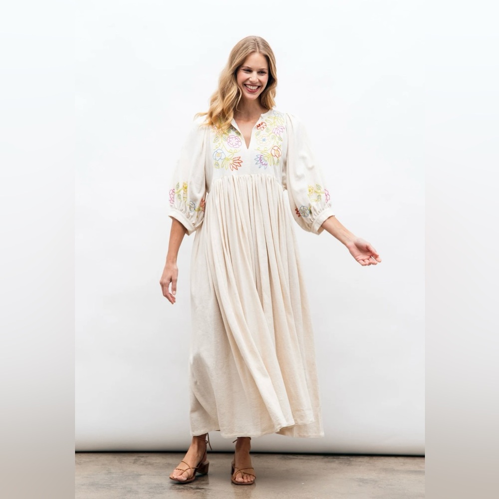 Brand New Mi Golondrina Violeta Ivory Pastel Arroyo Dress